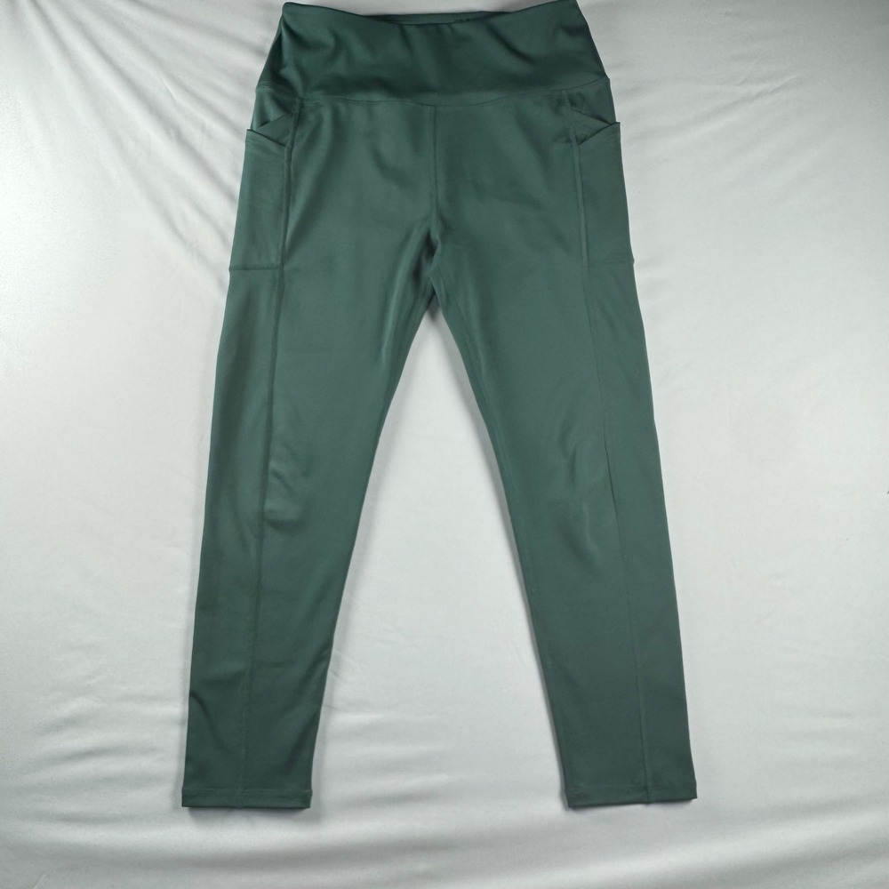 LEG3ND Womens High Rise Athletic Pocket Leggings Forest Green Size L 24 Inseam